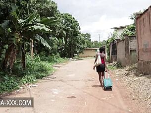 ebony beauty enjoys hardcore sex with stranger 😘 in missionary