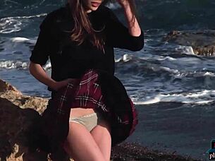 ukrainian teen mila azul with big natural tits performs hot striptease for playboy