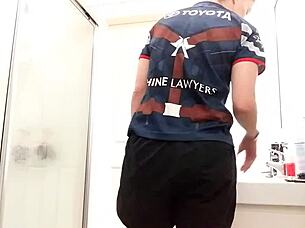 Pretty wife with small bosom and hairy pussy in hot scene