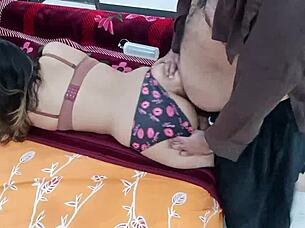 desi pakistani housewife interacts with husbands stepfather in family setting