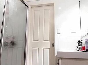 Pretty wife with small bosom and hairy pussy in hot scene