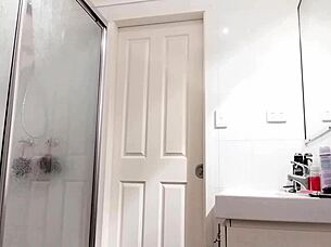 Pretty wife with small bosom and hairy pussy in hot scene