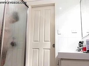 Pretty wife with small bosom and hairy pussy in hot scene