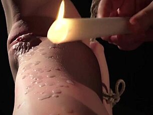 obsessive spanking session for big tits model with ball gag and intense drilling