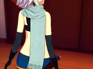 Chris, a petite girl with small bosom, desires to have sex – Konosuba