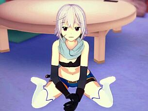 Chris, a petite girl with small bosom, desires to have sex – Konosuba