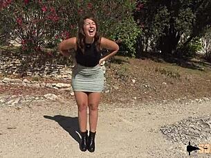 Sexy Brunette Lexie Gets Anal Assfucked Outdoors!