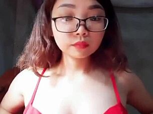 her big tits bounce while masturbating