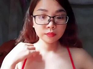 her big tits bounce while masturbating