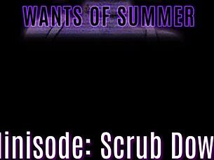 a blonde milf enjoys a relaxing bath scrub down