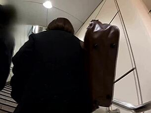 Cute teen in uniform gets voyeured 😳