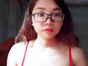 her big tits bounce while masturbating