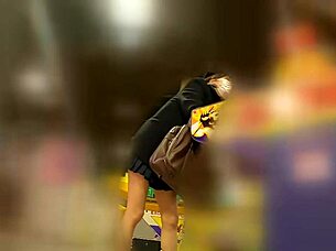 Cute teen in uniform gets voyeured 😳