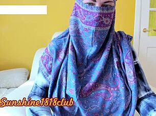 Persian Wife In Hijab Shows Big Tits On Webcam