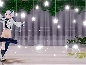 Amane Kanata Undresses In Sexy Hentai Dance