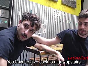 latino guys join the gangbang for cash getting spit on and fucked bareback