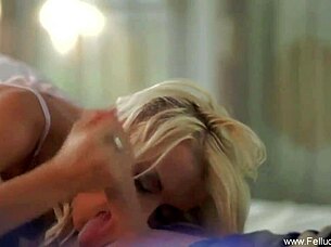 blonde sweetheart dreams of giving a sensual blowjob and swallowing cock