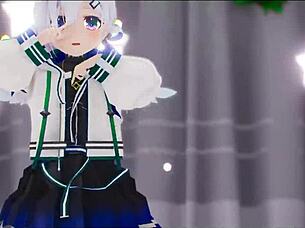 Amane Kanata Undresses In Sexy Hentai Dance