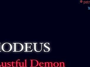 Modeus, the lustful demon, deepthroats a monster cock!