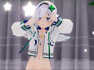 Amane Kanata Undresses In Sexy Hentai Dance