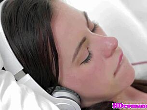 I adore this adorable petite girlfriend sucking her man's cock passionately.