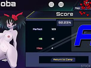 spunkstock music festival - babe with silver hair has sex while doing an anime cosplay hentai sex game - part 4