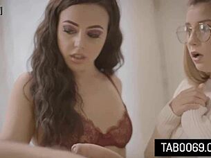 playful teen best friends carolina sweets and whitney wright share one cock