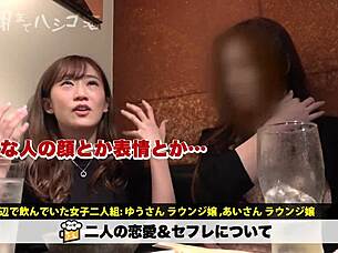 Intense asian amateurs perform powerful blowjobs ending in facials