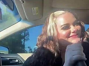 all natural big tits blonde fucks in self driving car