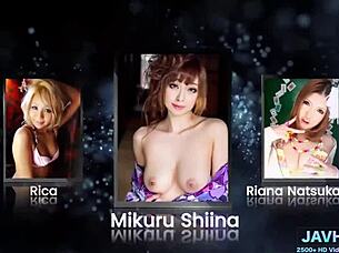 Japanese Beauties in Lingerie and Stockings Show Off Pussies!