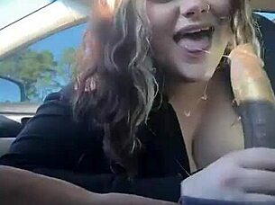 all natural big tits blonde fucks in self driving car