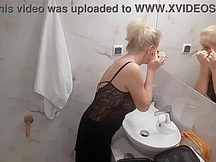 Jenny The Blonde Excitedly Getting Ready For Disco Night!