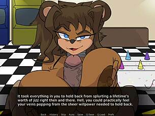 Soft pillowy mass around my member in this fnaf porn game boobjob compiliation