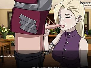 Ino yamanaka sucks dick and gets creampied