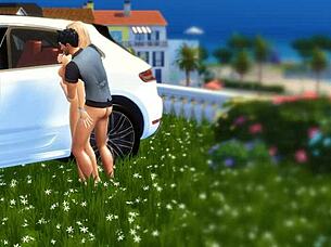 Mia Hayes Drives Porsche in Anime Adventure