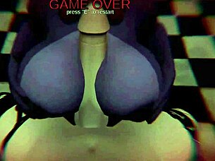 Soft pillowy mass around my member in this fnaf porn game boobjob compiliation