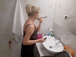 Jenny The Blonde Excitedly Getting Ready For Disco Night!