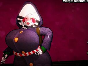 Soft pillowy mass around my member in this fnaf porn game boobjob compiliation