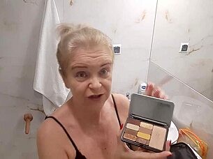 Jenny The Blonde Excitedly Getting Ready For Disco Night!