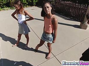 Petite Aria and Raquel love fucking the neighbor