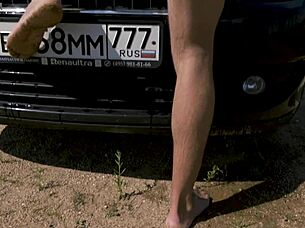 Naked men end car wash with huge gay cumshots