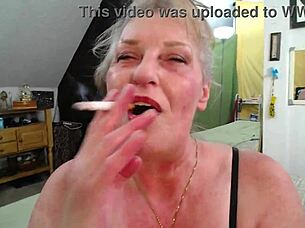 Short clip of mature goddess Dawnskye1962 smoking and kissing