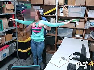 redhead ornella's tight cunt gets demolished in the garage robbery