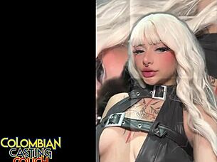 Goth Latina Slut's Intense Cum Facial Casting