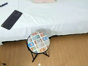 Cam-girl sucks blowjob with sex-toys on cam