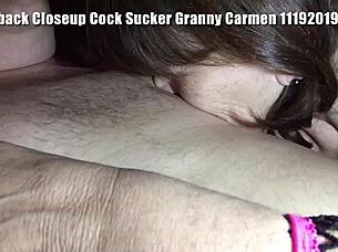 Throwback closeup of granny Carmen sucking cock 😍