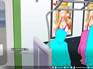 Intense blowjob and creampie in loop train elevator hentai