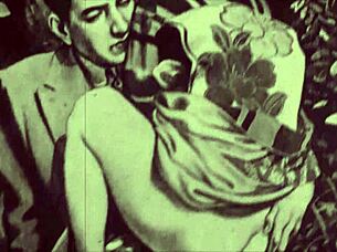 Vintage erotic illustration of asian cartoon