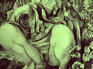 Vintage erotic illustration of asian cartoon