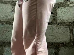 This crazy woman strip teases until she's completely naked